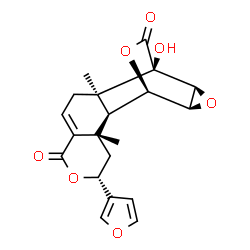 ChemSpider 2D Image | (1R,2S,3S,5R,11R,12R,13S,15S)-5-(3-Furyl)-12-hydroxy-3,11-dimethyl-6,14,16-trioxapentacyclo[10.3.2.0~2,11~.0~3,8~.0~13,15~]heptadec-8-ene-7,17-dione | C20H20O7