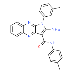 ChemSpider 2D Image | 2-Amino-1-(3-methylphenyl)-N-(4-methylphenyl)-1H-pyrrolo[2,3-b]quinoxaline-3-carboxamide | C25H21N5O