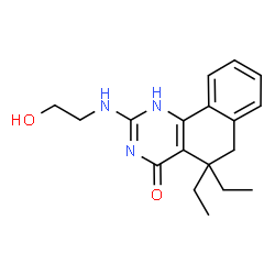 ChemSpider 2D Image | 5,5-diethyl-2-(2-hydroxyethylamino)-1,6-dihydrobenzo[h]quinazolin-4-one | C18H23N3O2