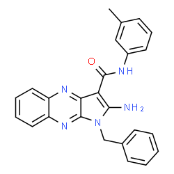 ChemSpider 2D Image | 2-Amino-1-benzyl-N-(3-methylphenyl)-1H-pyrrolo[2,3-b]quinoxaline-3-carboxamide | C25H21N5O