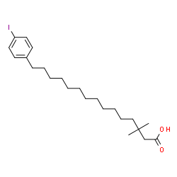 ChemSpider 2D Image | 4-Iodo-Î²,Î²-dimethylbenzenepentadecanoic acid | C23H37IO2