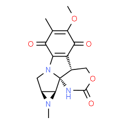 ChemSpider 2D Image | (4aS,10aS,11aS,11bS)-6-Methoxy-7,11-dimethyl-4,4a,10,10a,11,11a-hexahydroazireno[2',3':3,4]pyrrolo[1,2-a][1,3]oxazino[4,5-b]indole-2,5,8(1H)-trione | C16H17N3O5