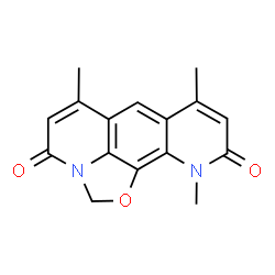 ChemSpider 2D Image | 6,8,11-Trimethyl-4H-[1,3]oxazolo[5,4,3-ij]pyrido[3,2-g]quinoline-4,10(11H)-dione | C16H14N2O3