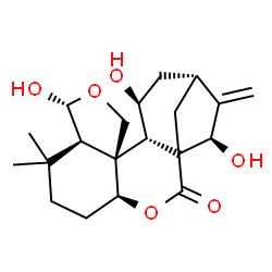 ChemSpider 2D Image | (4S,8R,9R,12S,13S,14S,16R,18R)-9,14,18-Trihydroxy-7,7-dimethyl-17-methylene-3,10-dioxapentacyclo[14.2.1.0~1,13~.0~4,12~.0~8,12~]nonadecan-2-one | C20H28O6