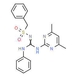 ChemSpider 2D Image | N-{Anilino[(4,6-dimethyl-2-pyrimidinyl)amino]methylene}-1-phenylmethanesulfonamide | C20H21N5O2S