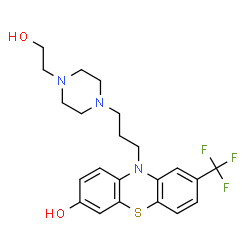 ChemSpider 2D Image | 10-[3-[4-(2-Hydroxyethyl)-1-piperazinyl]propyl]-8-(trifluoromethyl)-10H-phenothiazin-3-ol | C22H26F3N3O2S