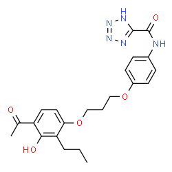 ChemSpider 2D Image | N-(4-(3-(4-Acetyl-3-hydroxy-2-propylphenoxy)propoxy)phenyl)-1H-tetrazol-5-carboxamide | C22H25N5O5