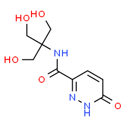 ChemSpider 2D Image | N-[1,3-Dihydroxy-2-(hydroxymethyl)-2-propanyl]-6-oxo-1,6-dihydro-3-pyridazinecarboxamide | C9H13N3O5
