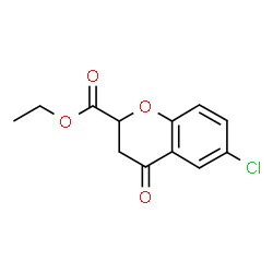 ChemSpider 2D Image | Ethyl 6-chloro-4-oxo-2-chromanecarboxylate | C12H11ClO4