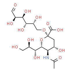 ChemSpider 2D Image | 6-O-{(6R)-5-Acetamido-3,5-dideoxy-6-[(1R,2R)-1,2,3-trihydroxypropyl]-beta-L-threo-hex-2-ulopyranonosyl}-D-galactose | C17H29NO14