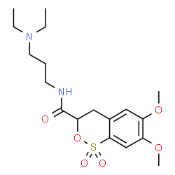 ChemSpider 2D Image | 1,1-dioxideN-(3-(diethylamino)propyl)-3,4-dihydro-6,7-dimethoxy-2,1-benzoxathiin-3-carboxamide | C18H28N2O6S