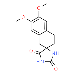 ChemSpider 2D Image | 6',7'-Dimethoxy-3',4'-dihydro-1'H,2H,5H-spiro[imidazolidine-4,2'-naphthalene]-2,5-dione | C14H16N2O4
