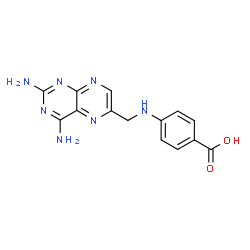 ChemSpider 2D Image | 4-{[(2,4-Diamino-6-pteridinyl)methyl]amino}benzoic acid | C14H13N7O2