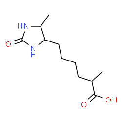 ChemSpider 2D Image | 2-Methyl-6-(5-methyl-2-oxo-4-imidazolidinyl)hexanoic acid | C11H20N2O3