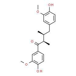 ChemSpider 2D Image | (2R,3S)-1,4-Bis(4-hydroxy-3-methoxyphenyl)-2,3-dimethyl-1-butanone | C20H24O5