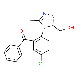 ChemSpider 2D Image | 2-(3-(HYDROXYMETHYL)-5-METHYL-4-TRIAZOLYL)-5-CHLOROBENZOPHENONE | C17H14ClN3O2