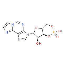 ChemSpider 2D Image | 3-(3,5-O-Phosphinico-Î²-D-ribofuranosyl)-3H-imidazo[2,1-i]purine | C12H12N5O6P
