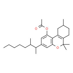 ChemSpider 2D Image | 6,6,9-Trimethyl-3-(3-methyl-2-octanyl)-7,8,9,10-tetrahydro-6H-benzo[c]chromen-1-yl acetate | C27H40O3