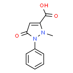 ChemSpider 2D Image | 2-Methyl-5-oxo-1-phenyl-2,5-dihydro-1H-pyrazole-3-carboxylic acid | C11H10N2O3