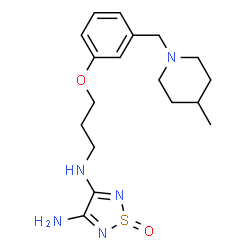 ChemSpider 2D Image | N-(3-{3-[(4-Methyl-1-piperidinyl)methyl]phenoxy}propyl)-1,2,5-thiadiazole-3,4-diamine 1-oxide | C18H27N5O2S