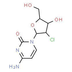 ChemSpider 2D Image | 4-Amino-1-(2-chloro-2-deoxypentofuranosyl)-2(1H)-pyrimidinone | C9H12ClN3O4
