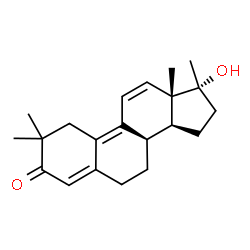 ChemSpider 2D Image | (8alpha,17alpha)-17-Hydroxy-2,2,17-trimethylestra-4,9,11-trien-3-one | C21H28O2