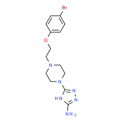 ChemSpider 2D Image | 3-{4-[2-(4-Bromophenoxy)ethyl]-1-piperazinyl}-1H-1,2,4-triazol-5-amine | C14H19BrN6O