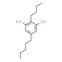 ChemSpider 2D Image | 2-Butyl-5-pentyl-1,3-benzenediol | C15H24O2