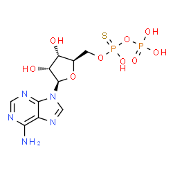 ChemSpider 2D Image | 5'-O-[Hydroxy(phosphonooxy)phosphorothioyl]adenosine | C10H15N5O9P2S
