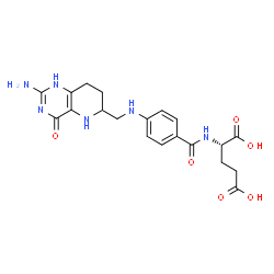 ChemSpider 2D Image | N-(4-{[(2-Amino-4-oxo-1,4,5,6,7,8-hexahydropyrido[3,2-d]pyrimidin-6-yl)methyl]amino}benzoyl)-L-glutamic acid | C20H24N6O6