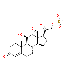 ChemSpider 2D Image | (11beta)-11-Hydroxy-3,18,20-trioxopregn-4-en-21-yl hydrogen sulfate | C21H28O8S