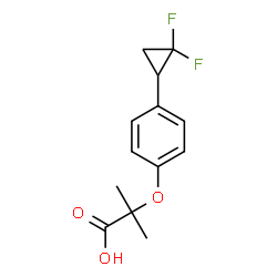 ChemSpider 2D Image | 2-[4-(2,2-Difluorocyclopropyl)phenoxy]-2-methylpropanoic acid | C13H14F2O3
