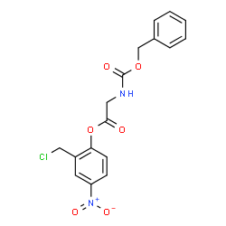 ChemSpider 2D Image | 2-(Chloromethyl)-4-nitrophenyl N-[(benzyloxy)carbonyl]glycinate | C17H15ClN2O6