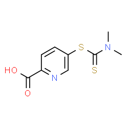 ChemSpider 2D Image | 5-[(Dimethylcarbamothioyl)sulfanyl]-2-pyridinecarboxylic acid | C9H10N2O2S2