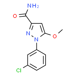 ChemSpider 2D Image | 1-(3-Chlorophenyl)-5-methoxy-1H-pyrazole-3-carboxamide | C11H10ClN3O2