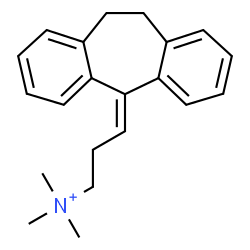 ChemSpider 2D Image | 3-(10,11-Dihydro-5H-dibenzo[a,d][7]annulen-5-ylidene)-N,N,N-trimethyl-1-propanaminium | C21H26N