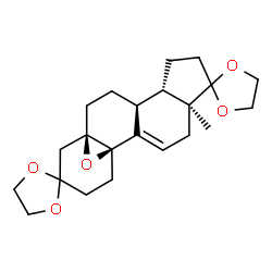 ChemSpider 2D Image | (1'R,5'S,9'S,10'S,13'R)-5'-Methyldispiro[1,3-dioxolane-2,15'-[18]oxapentacyclo[11.4.1.0~1,13~.0~2,10~.0~5,9~]octadec[2]ene-6',2''-[1,3]dioxolane] | C22H30O5