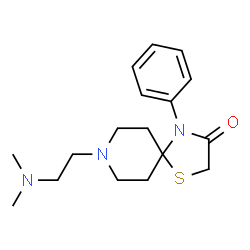 ChemSpider 2D Image | 8-[2-(Dimethylamino)ethyl]-4-phenyl-1-thia-4,8-diazaspiro[4.5]decan-3-one | C17H25N3OS