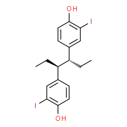ChemSpider 2D Image | 4-[(3R,4S)-4-(4-Hydroxy-3-iodophenyl)-3-hexanyl]-2-iodophenol | C18H20I2O2