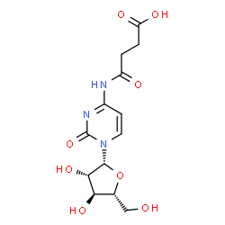 ChemSpider 2D Image | 1-(beta-D-Arabinofuranosyl)-4-[(3-carboxypropanoyl)amino]-2(1H)-pyrimidinone | C13H17N3O8