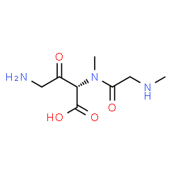 ChemSpider 2D Image | (2S)-4-Amino-2-[methyl(N-methylglycyl)amino]-3-oxobutanoic acid | C8H15N3O4