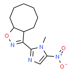 ChemSpider 2D Image | 3a,4,5,6,7,8,9,9a-Octahydro-3-(1-methyl-5-nitroimidazol-2-yl)cycloocta(d)isoxazole | C13H18N4O3