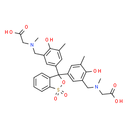ChemSpider 2D Image | 2,2'-{(1,1-Dioxido-3H-2,1-benzoxathiole-3,3-diyl)bis[(6-hydroxy-5-methyl-3,1-phenylene)methylene(methylimino)]}diacetic acid | C29H32N2O9S