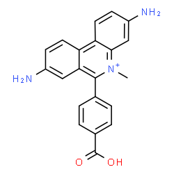 ChemSpider 2D Image | 3,8-Diamino-6-(4-carboxyphenyl)-5-methylphenanthridinium | C21H18N3O2