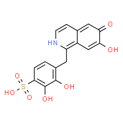 ChemSpider 2D Image | 2,3-Dihydroxy-4-[(7-hydroxy-6-oxo-2,6-dihydro-1-isoquinolinyl)methyl]benzenesulfonic acid | C16H13NO7S