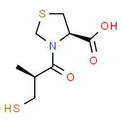 ChemSpider 2D Image | (4R)-3-[(2S)-2-Methyl-3-sulfanylpropanoyl]-1,3-thiazolidine-4-carboxylic acid | C8H13NO3S2