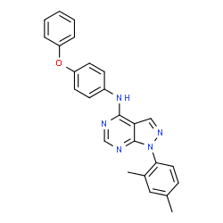 ChemSpider 2D Image | 1-(2,4-Dimethylphenyl)-N-(4-phenoxyphenyl)-1H-pyrazolo[3,4-d]pyrimidin-4-amine | C25H21N5O