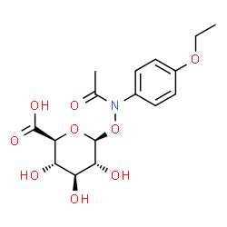 ChemSpider 2D Image | 1-O-[Acetyl(4-ethoxyphenyl)amino]-beta-D-glucopyranuronic acid | C16H21NO9