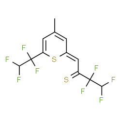ChemSpider 2D Image | (1Z)-3,3,4,4-Tetrafluoro-1-[4-methyl-6-(1,1,2,2-tetrafluoroethyl)-2H-thiopyran-2-ylidene]-2-butanethione | C12H8F8S2