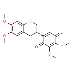 ChemSpider 2D Image | 5-[(3S)-6,7-Dimethoxy-3,4-dihydro-2H-chromen-3-yl]-2,3-dimethoxy-1,4-benzoquinone | C19H20O7